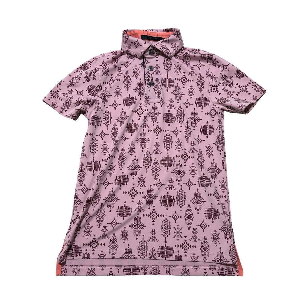 Greyson Little Boys Performance Polo Shirt Pink Red Size Medium 13.5 x 21